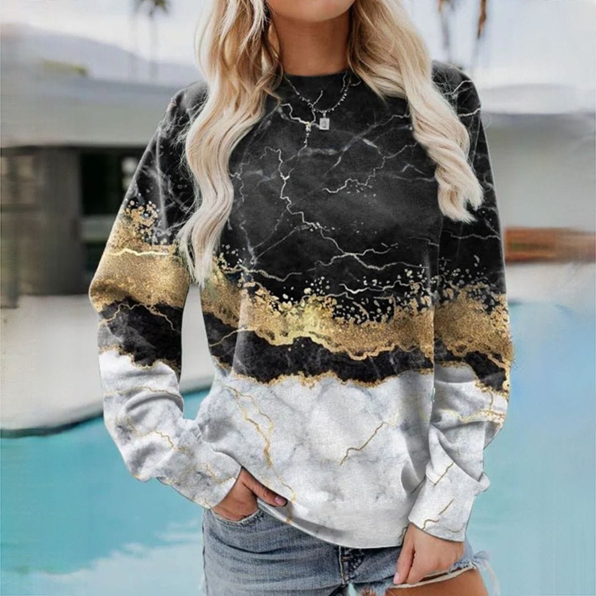 EP | Pull-over imprimé orage