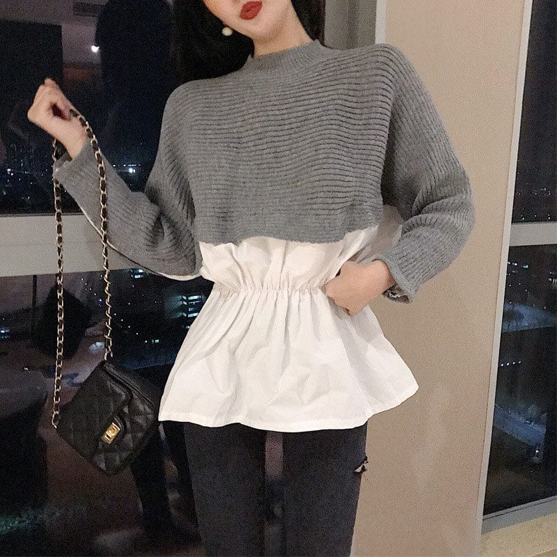 EP | Pull-over en maille Robe chemise !