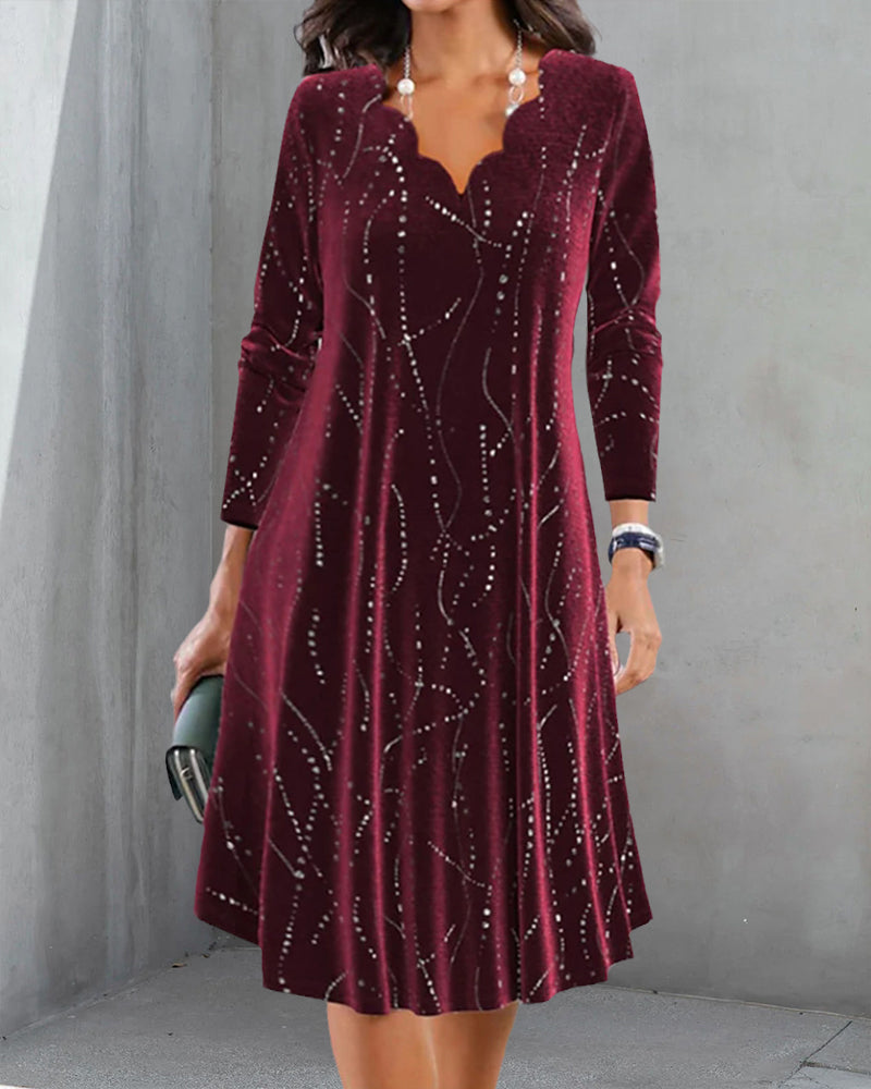 EP | Robe élégante à manches longues et décolleté en V