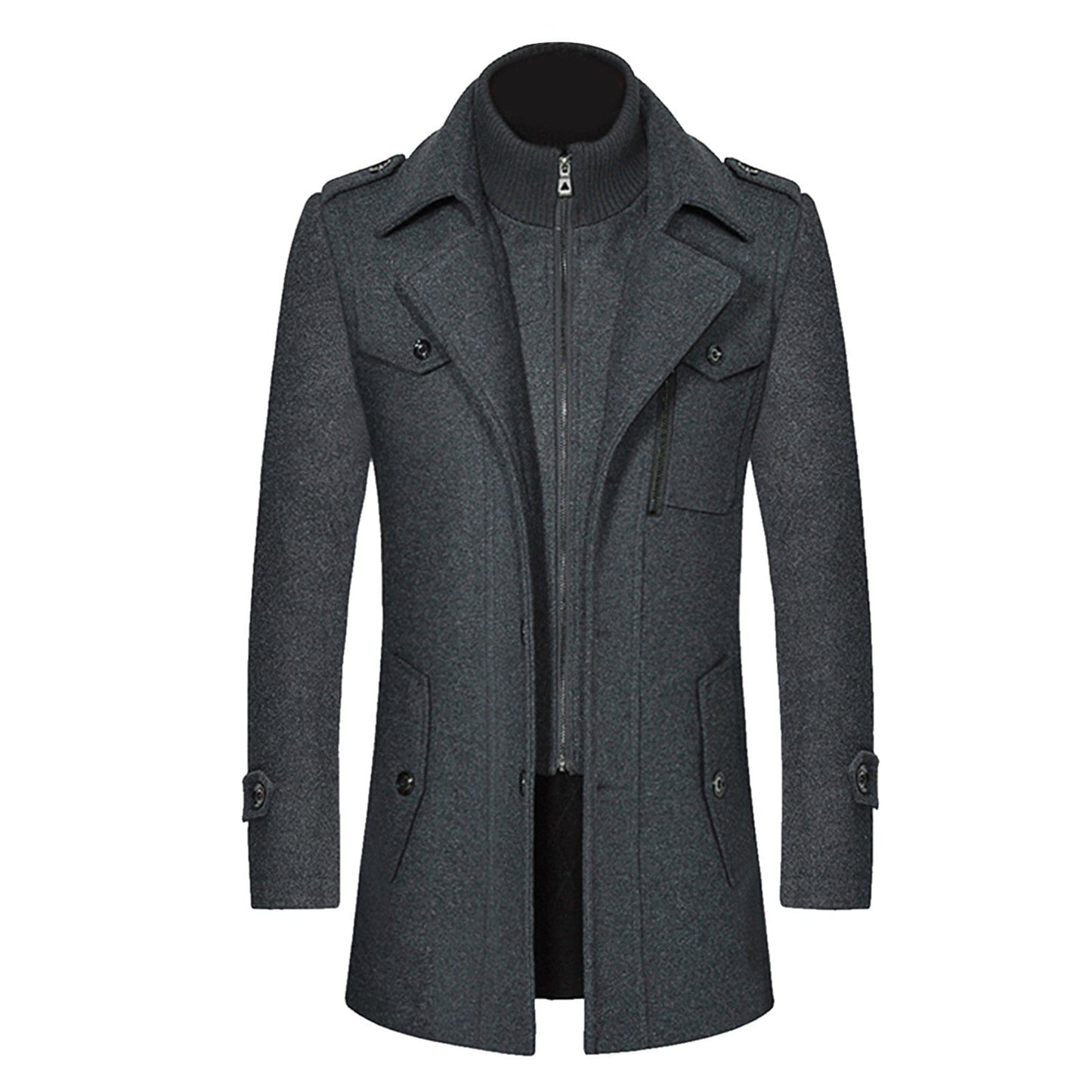 EP | manteau de laine à double col automne-hiver