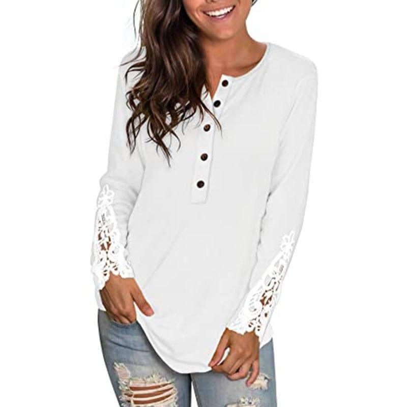 Fashion Lace T-shirt Top For Women-3