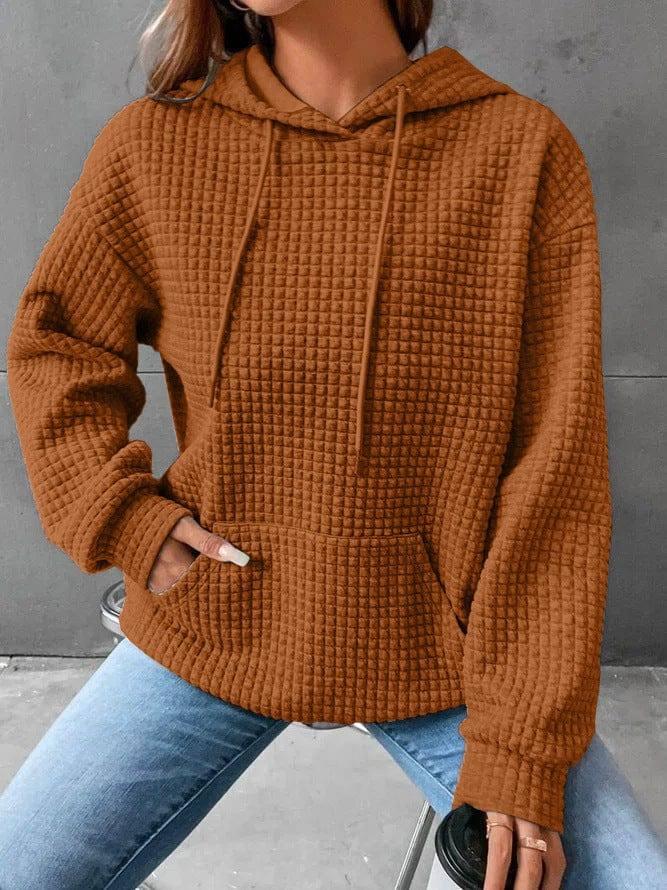Women's Loose Casual Solid Color Long-sleeved Sweater-Pink-6