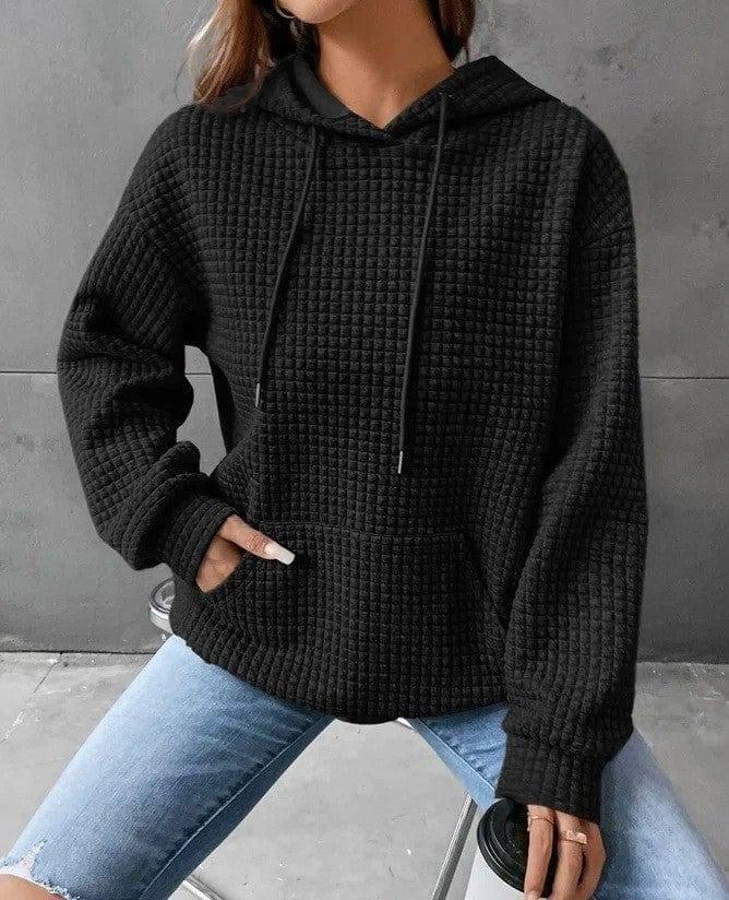 Women's Loose Casual Solid Color Long-sleeved Sweater-Red-10