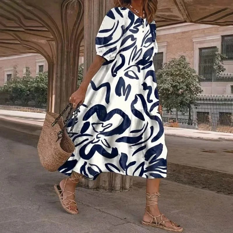 EP | Robe midi imprimée en ligne A