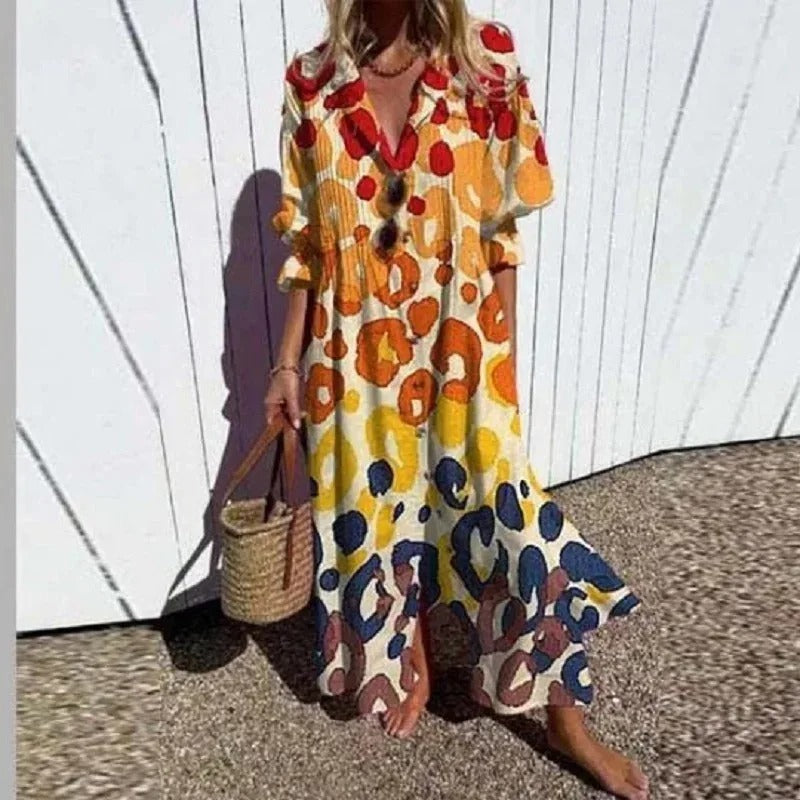 EP | maxi-robe à manches 3/4 et décolleté en V