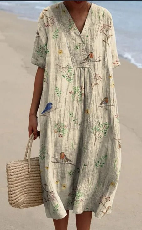 EP | Robe midi avec motif floral bohème