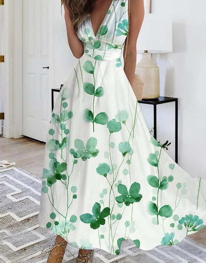 EP | Robe maxi sans manches décolletée en V