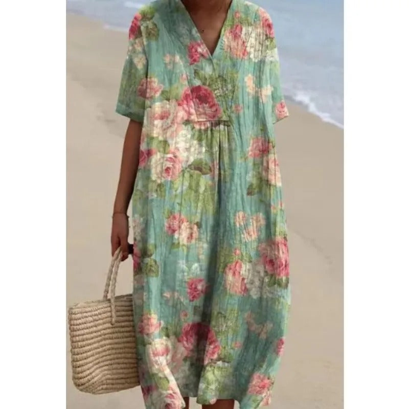 EP | Robe midi avec motif floral bohème