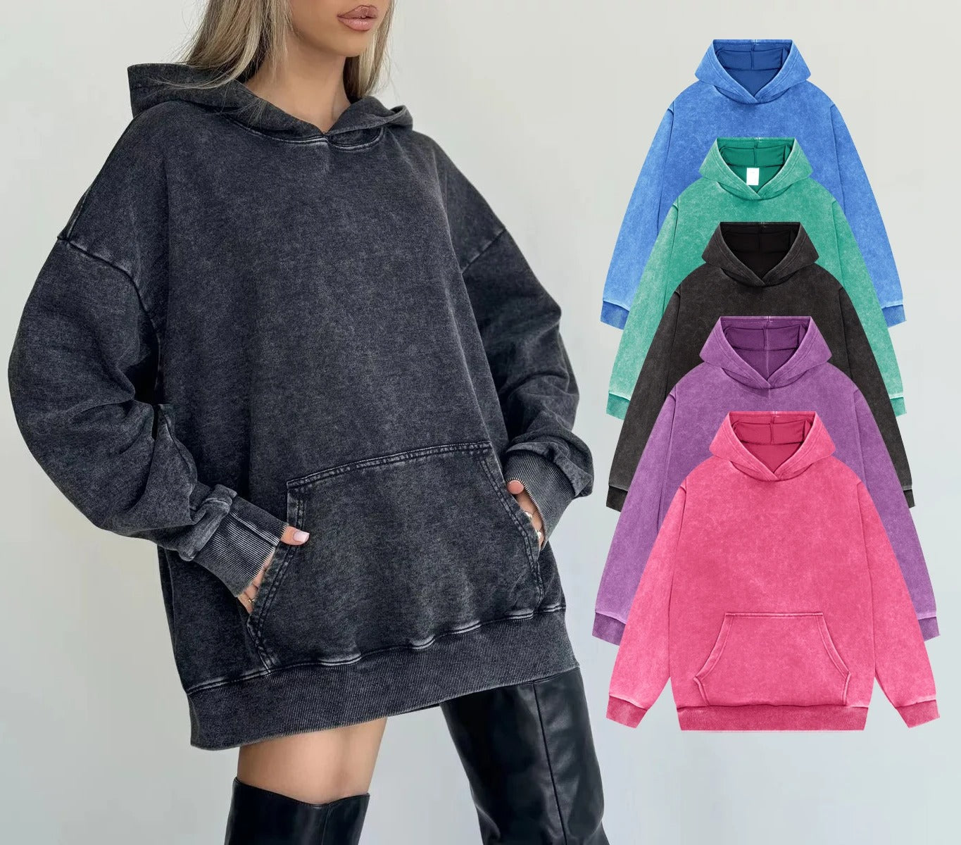 EP | Sweat à capuche en denim