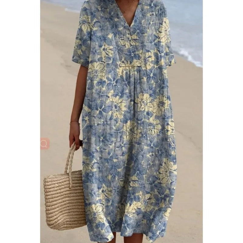 EP | Robe midi avec motif floral bohème