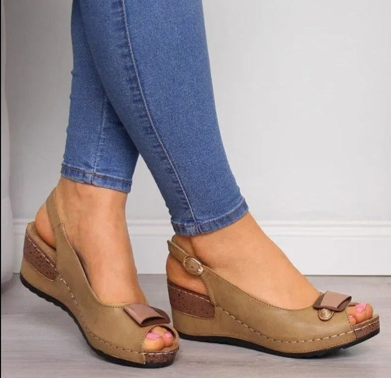EP | Sandales à talon compensé pour femmes
