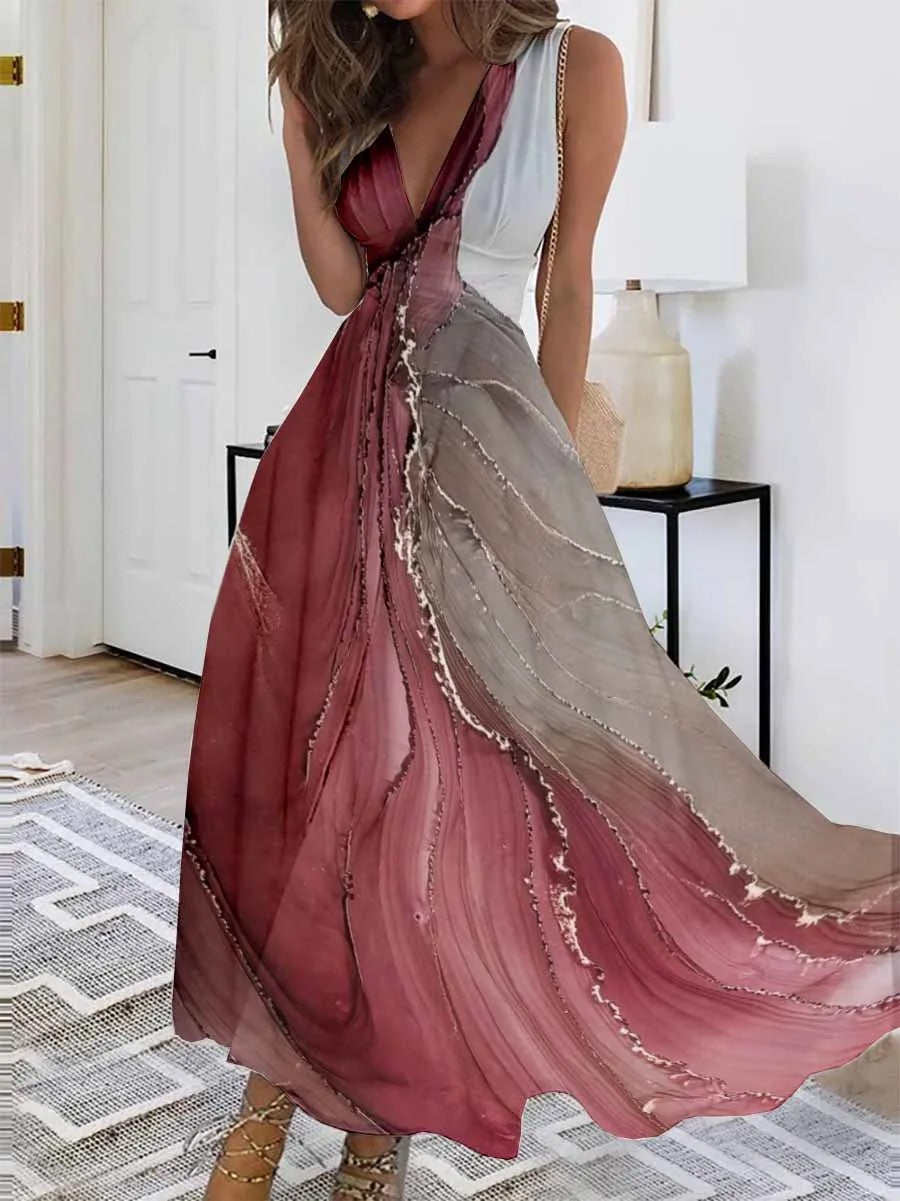 EP | Robe maxi sans manches décolletée en V