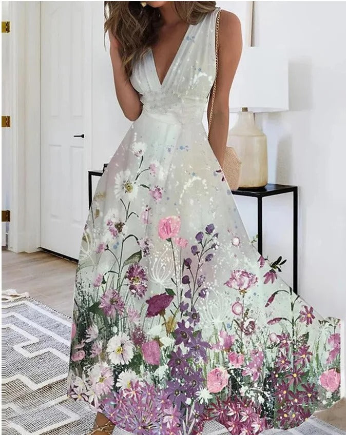 EP | Robe maxi sans manches décolletée en V