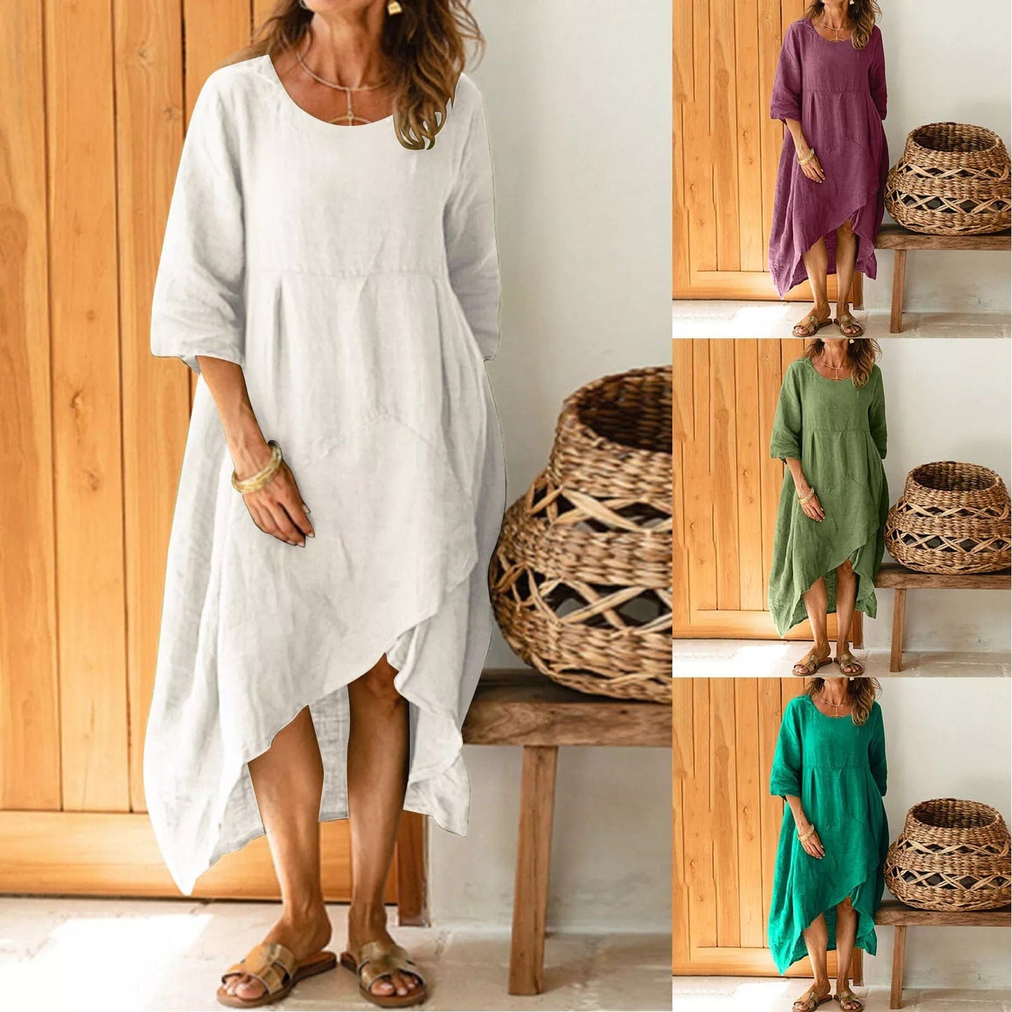 EP | Vintage Robe midi décontractée