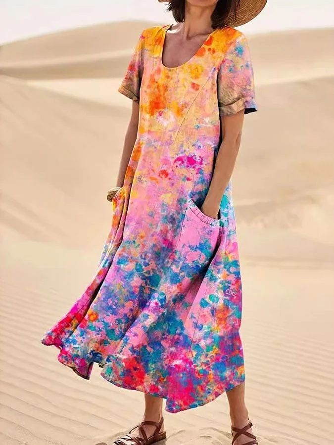 ND | Nuria Robe vintage imprimée de fleurs pour femmes