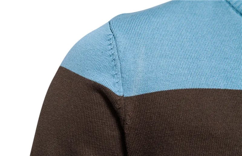 EP | Pull à col mi-haut et à fermeture éclair pour homme, manches longues