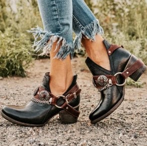 EP | Chunky Mid Heel Chaussures Vintage