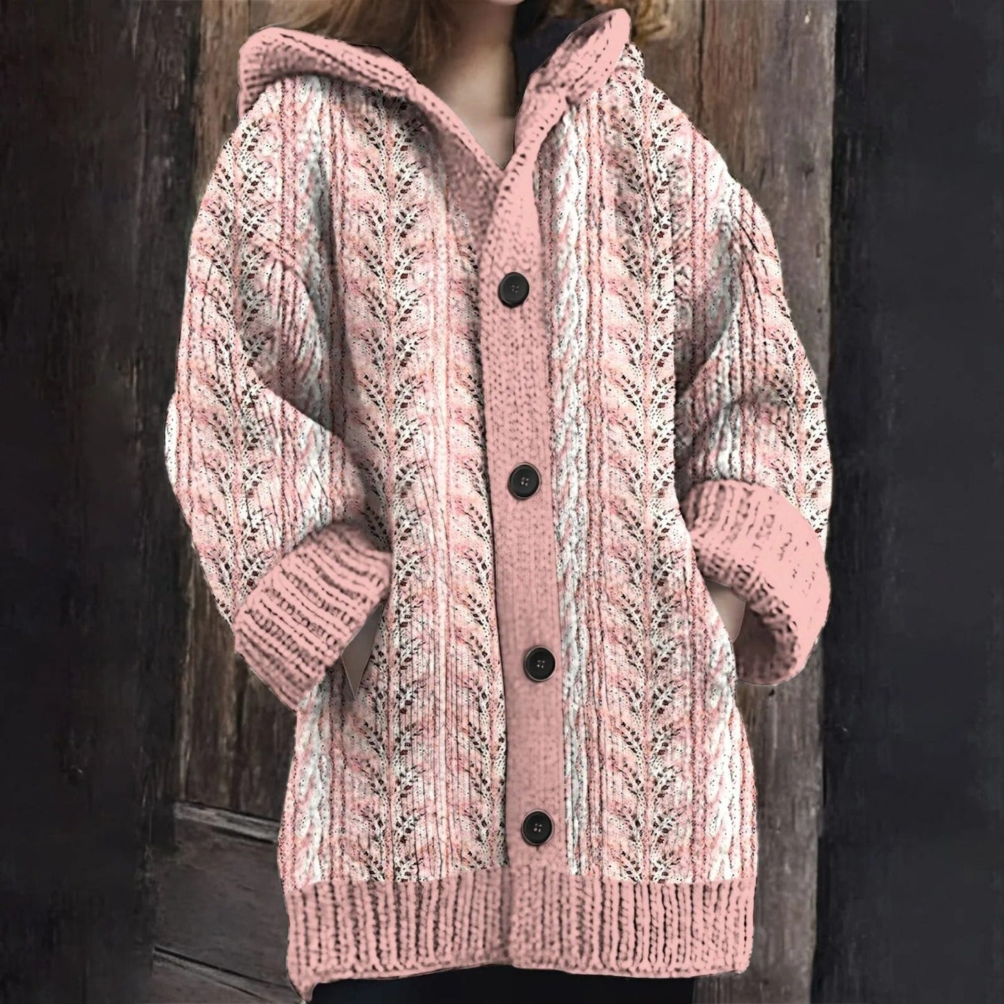 EP | Cardigan en tricot douillet avec capuche