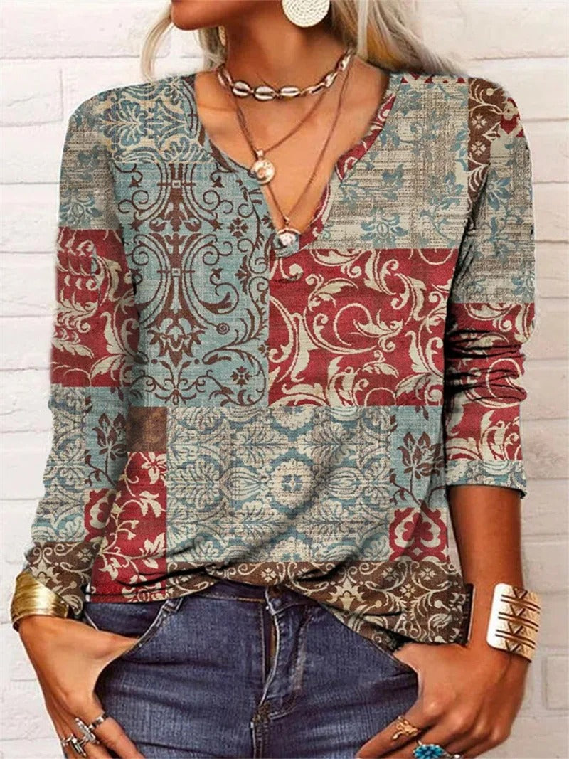EP | top à manches longues avec imprimé patchwork boho