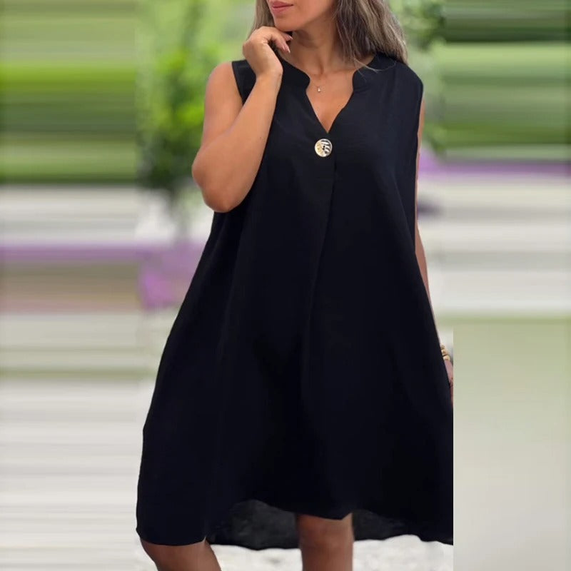 EP | robe midi sans manches avec décolleté en V