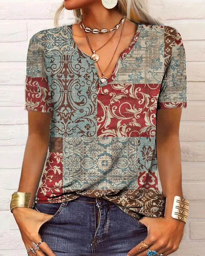 EP | top à manches longues avec imprimé patchwork boho