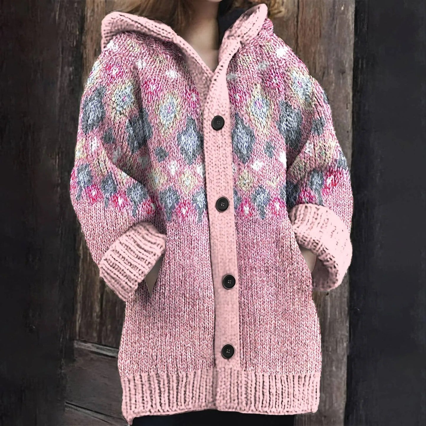 EP | Cardigan en tricot douillet avec capuche