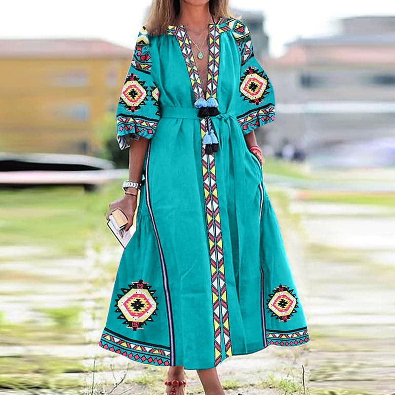 EP | Bohème Maxi-robe avec décolleté en V