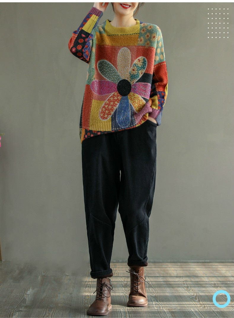 EP | Pull-over vintage à fleurs de diamant 2024