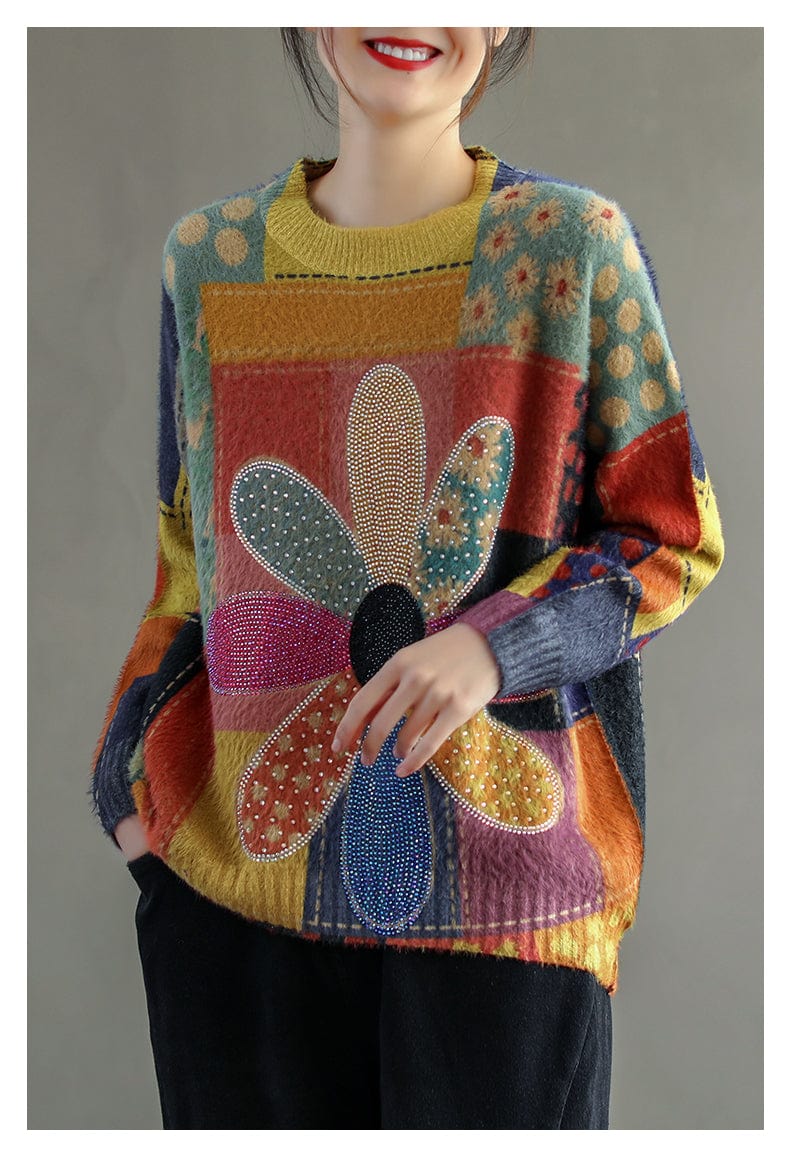 EP | Pull-over vintage à fleurs de diamant 2024