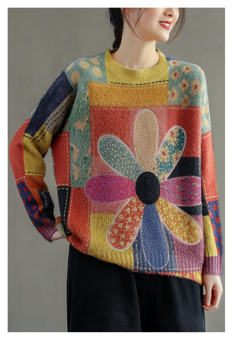 EP | Pull-over vintage à fleurs de diamant 2024
