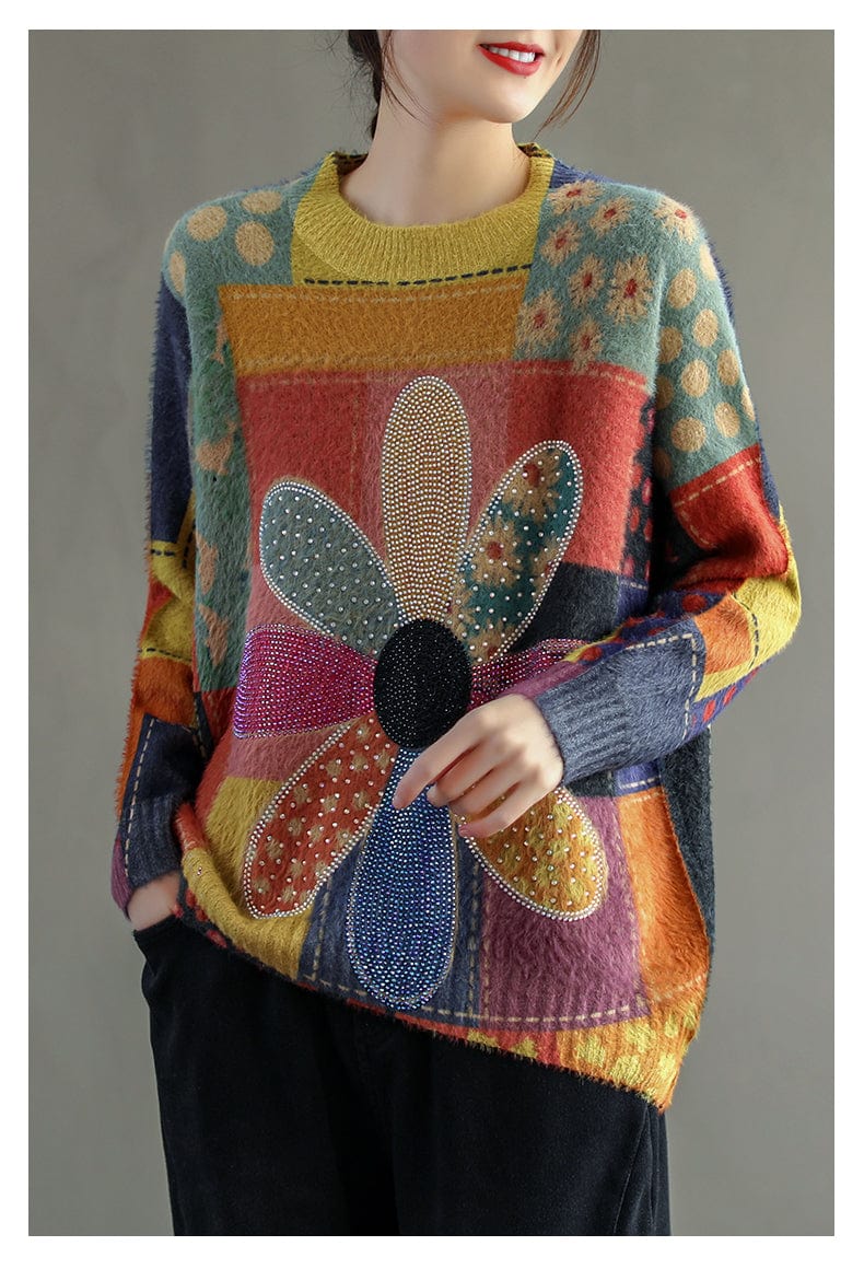EP | Pull-over vintage à fleurs de diamant 2024