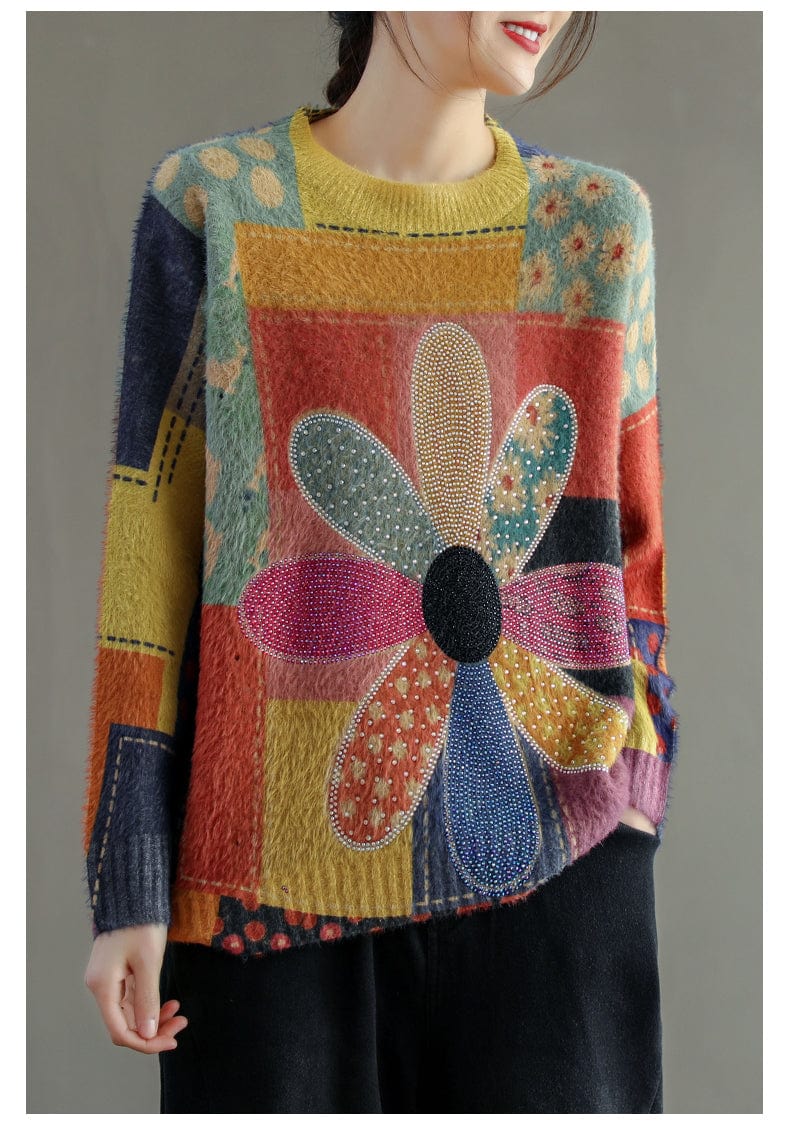 EP | Pull-over vintage à fleurs de diamant 2024