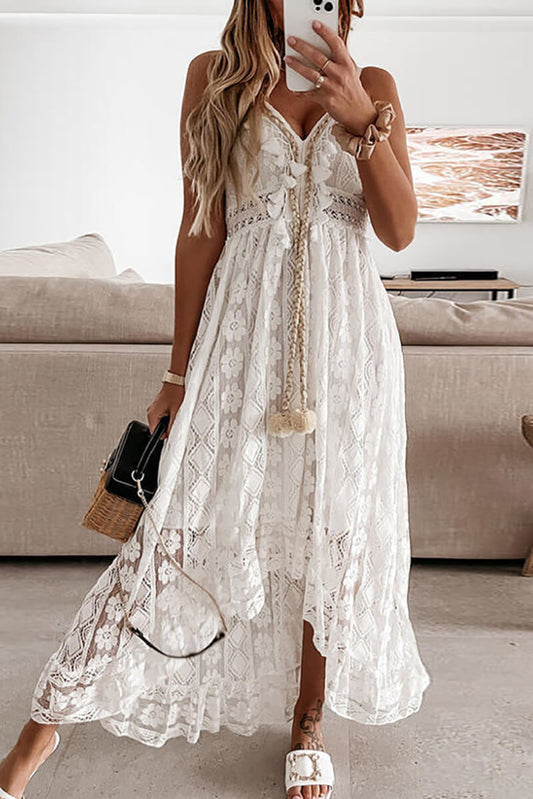 EP | Robe midi brodée à volants