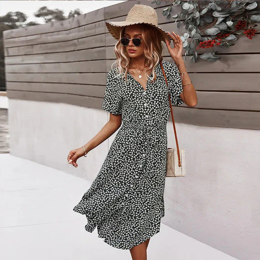 EP | robe midi chic pour femme avec boutons