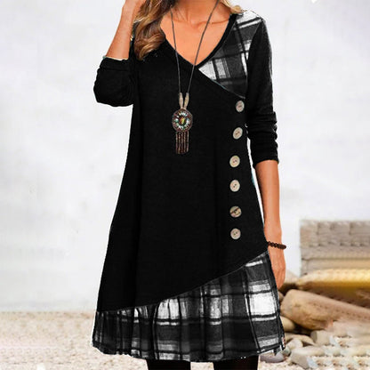 EP | Robe midi à carreaux à manches longues