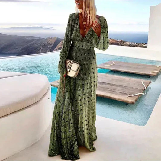 EP | robe maxi stylée avec motif à pois
