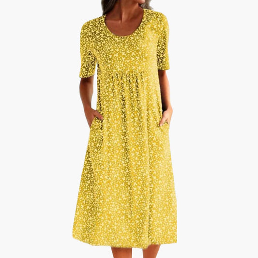 EP | Robe midi boho femme avec manches courtes et poches