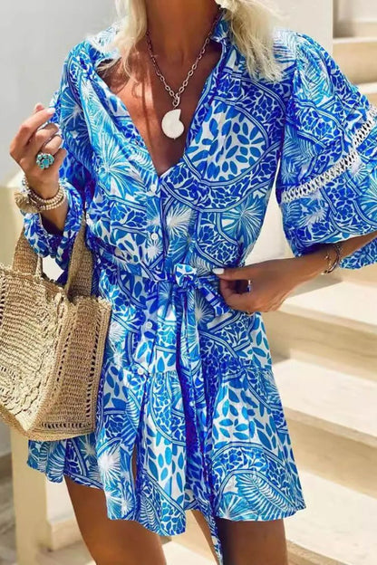 EP | Fashion Col montant Shift Mini robe imprimée Resort
