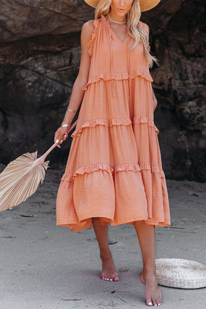 EP | MÉLANGE DE COTON, ROBE MIDI DÉGRADÉE AVEC POCHES