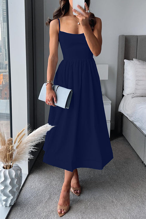 EP | Giselle™ Bretelles spaghetti Robe midi en ligne