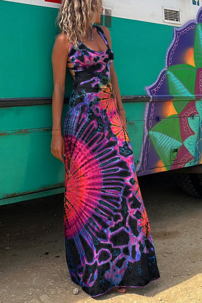 ND | Maxi-robe batik La Bamba avec détail de laçage coquet dans le dos