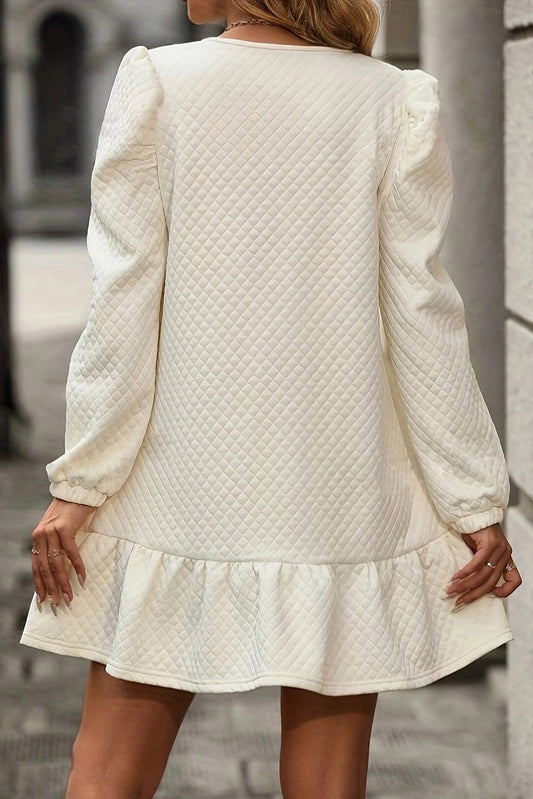 EP | Mini-robe blanche structurée avec ourlet à volants