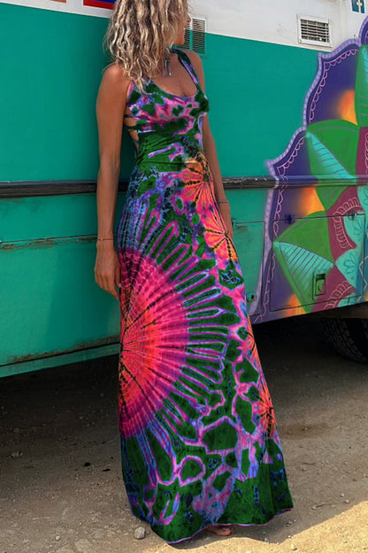 ND | Maxi-robe batik La Bamba avec détail de laçage coquet dans le dos