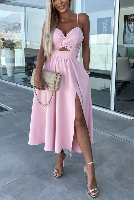 EP | Robe midi stylée avec fente et décolleté