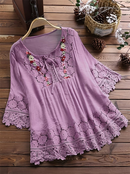 ND | Blouse élégante en dentelle raffinée