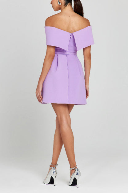 EP | Elégante Soirée Revers Bandeau Ceinture amovible Mini Robe Pochée