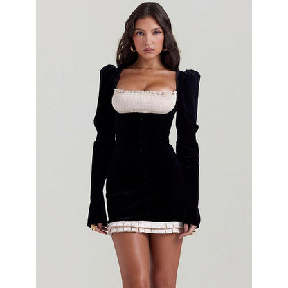 EP | Mini-robe élégante à manches longues et dos nu