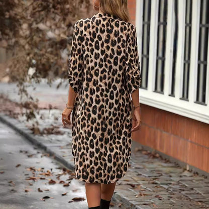 EP | Leopard Print Beach Cover-up V-cou Robe de bikini de vacances