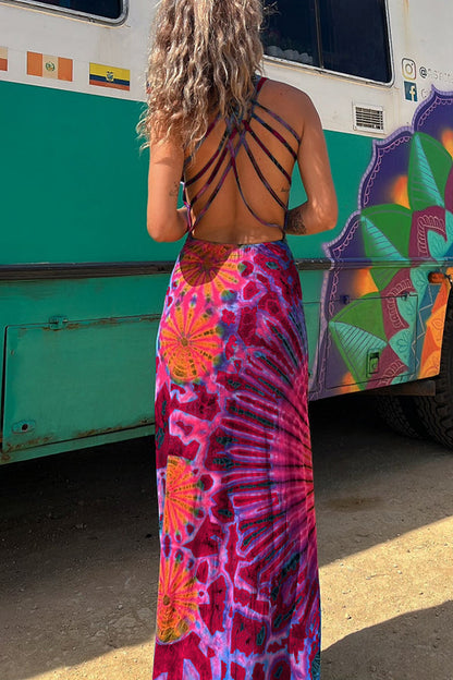 ND | Maxi-robe batik La Bamba avec détail de laçage coquet dans le dos