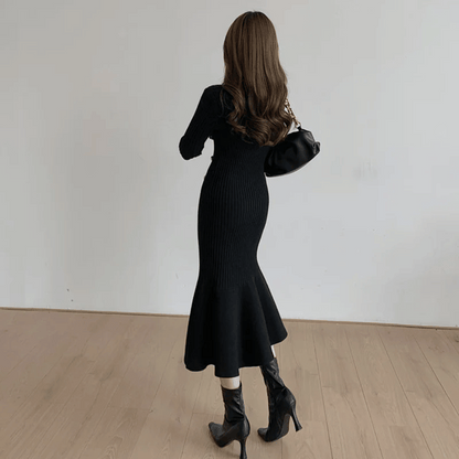 EP | robe midi élégante à côtes pour femmes